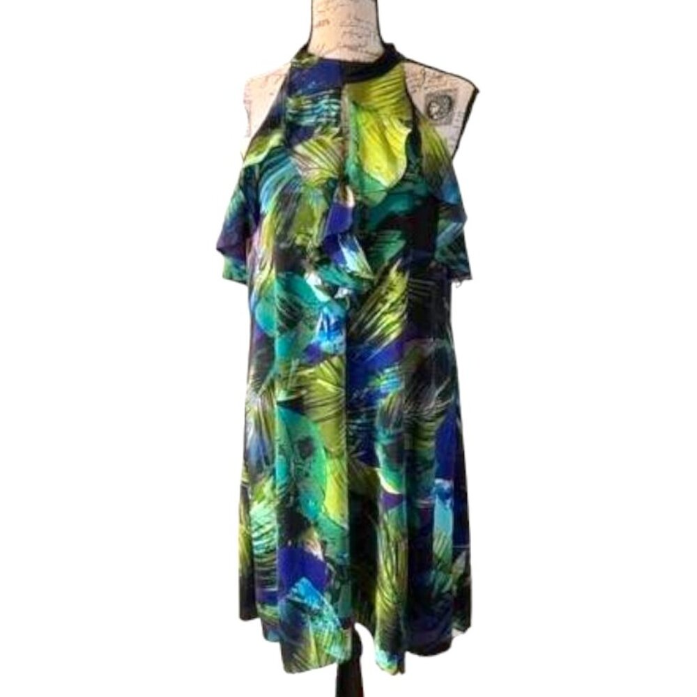 London Times Tropical print Sleeveless Dress